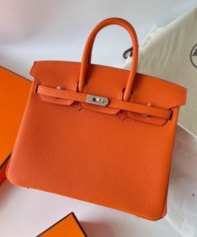 에르메스 버킨백25 오렌지 은장 토고가죽